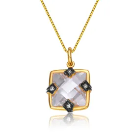 14k Gold Overlay Cubic Zirconia Fashionable Necklace