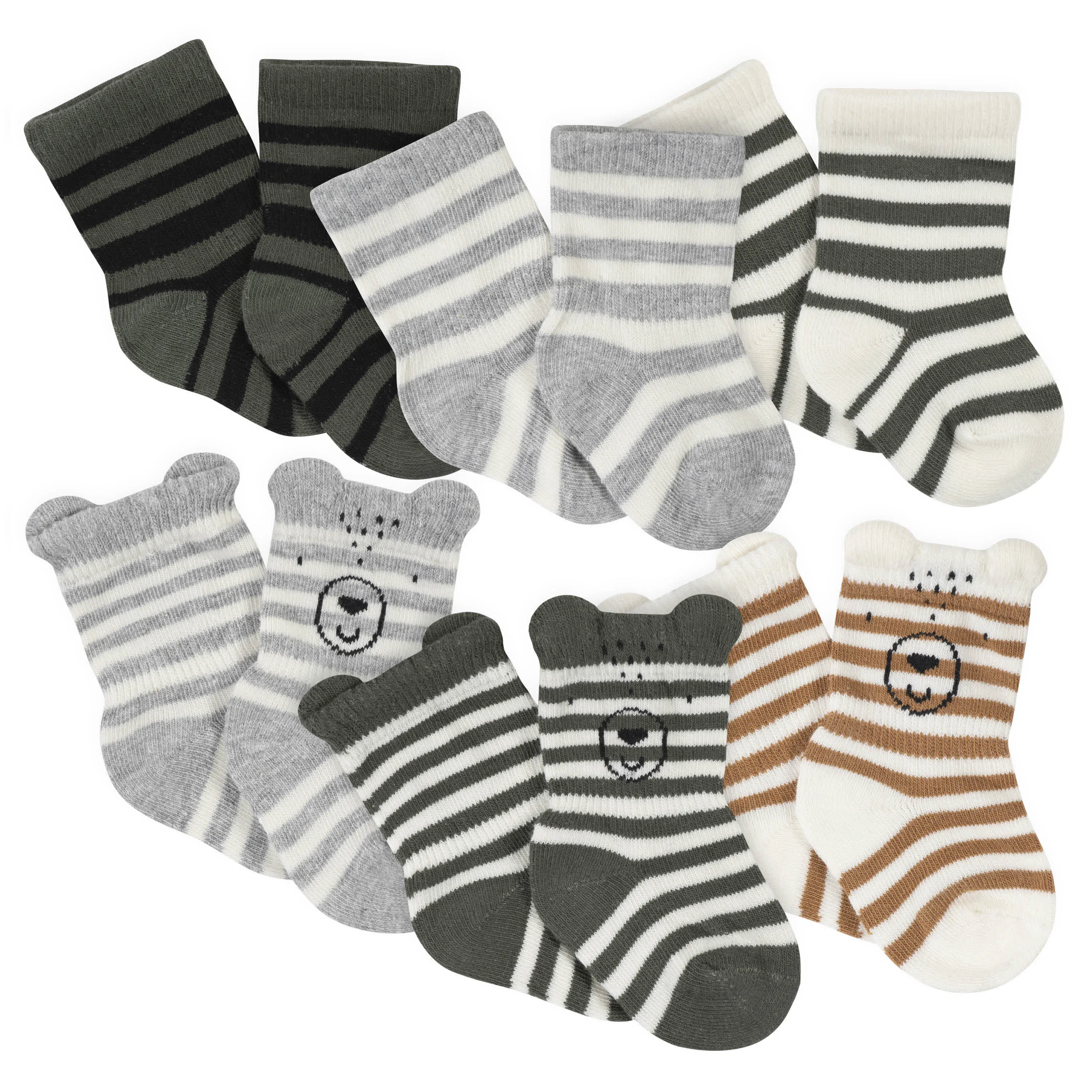 16-Piece Baby Boys Bear Gown, Mitten, Cap, & Sock Set