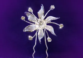 6 X Bridal Wedding Flower Rhinestone Hair Pins XP1058