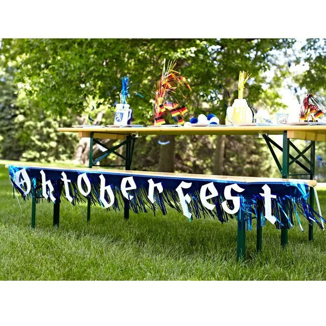 7.5 Foot Oktoberfest Fringed Metallic Banner Party Decorations