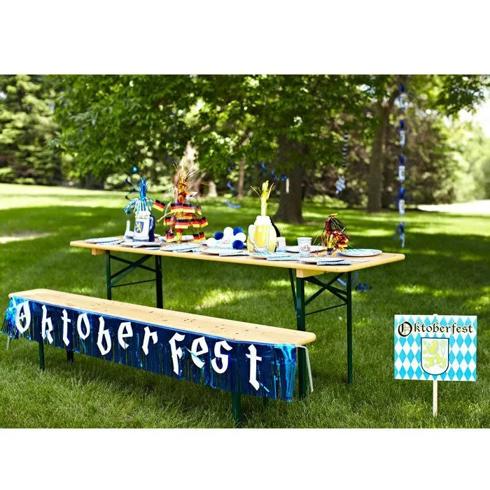 7.5 Foot Oktoberfest Fringed Metallic Banner Party Decorations