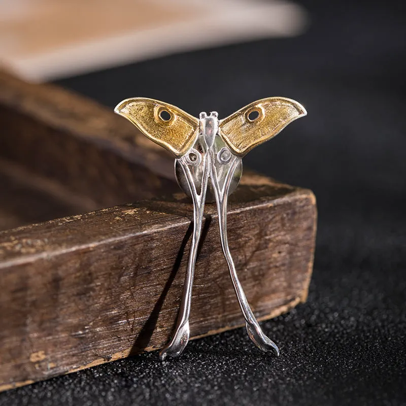 925 Silver Moth Brooch