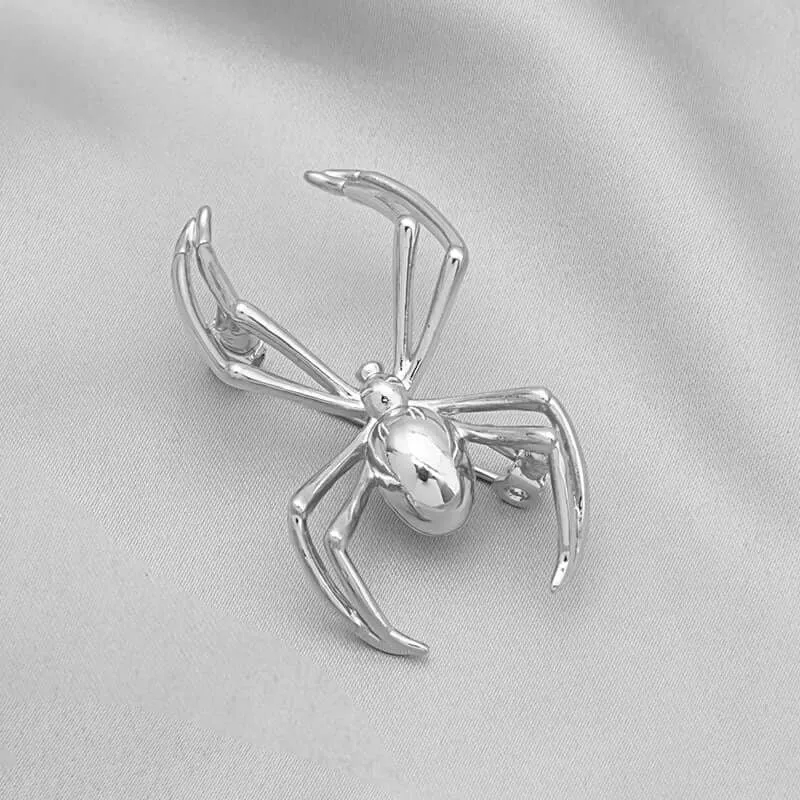 Alloy Polished Spider Brooch