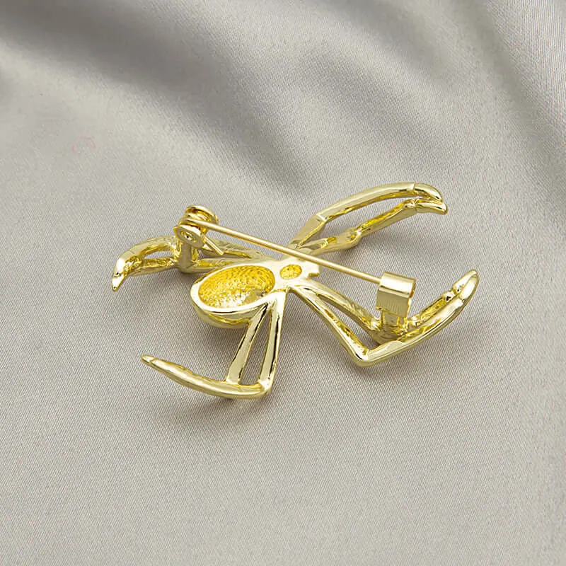 Alloy Polished Spider Brooch