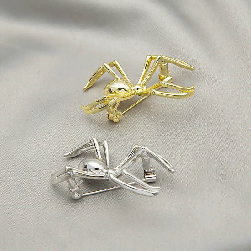 Alloy Polished Spider Brooch