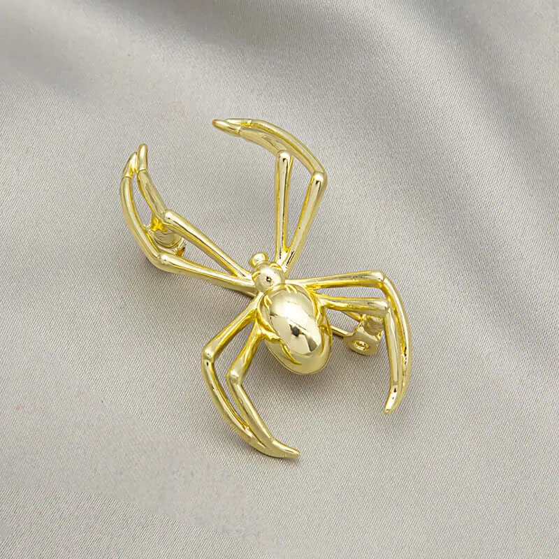 Alloy Polished Spider Brooch