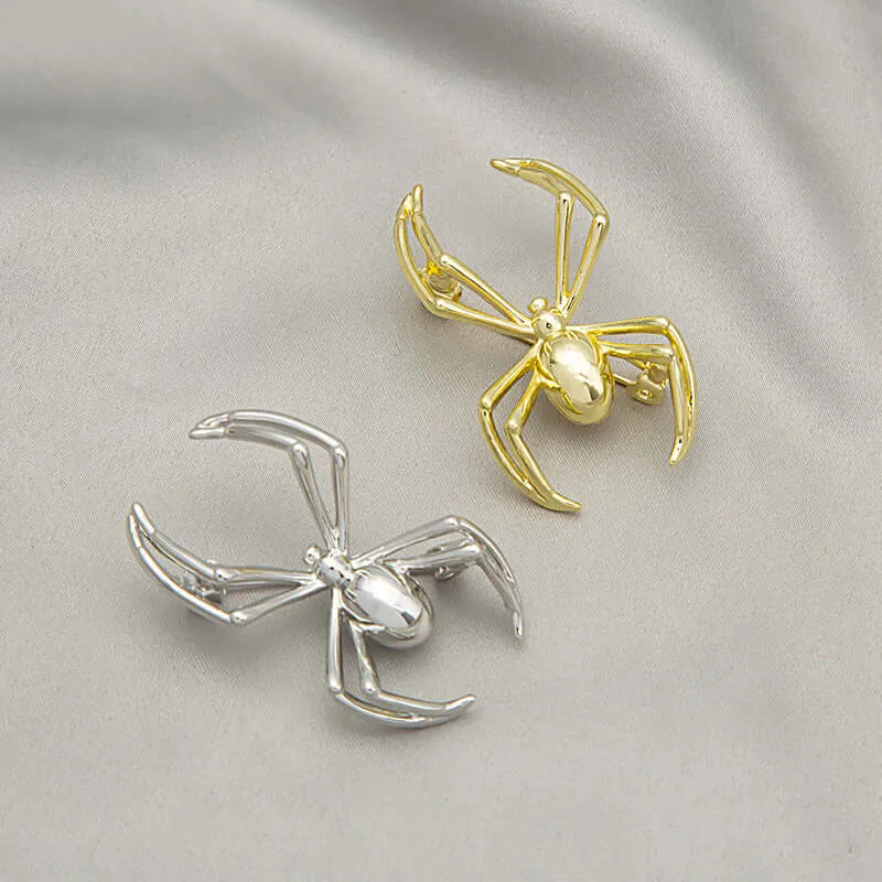 Alloy Polished Spider Brooch