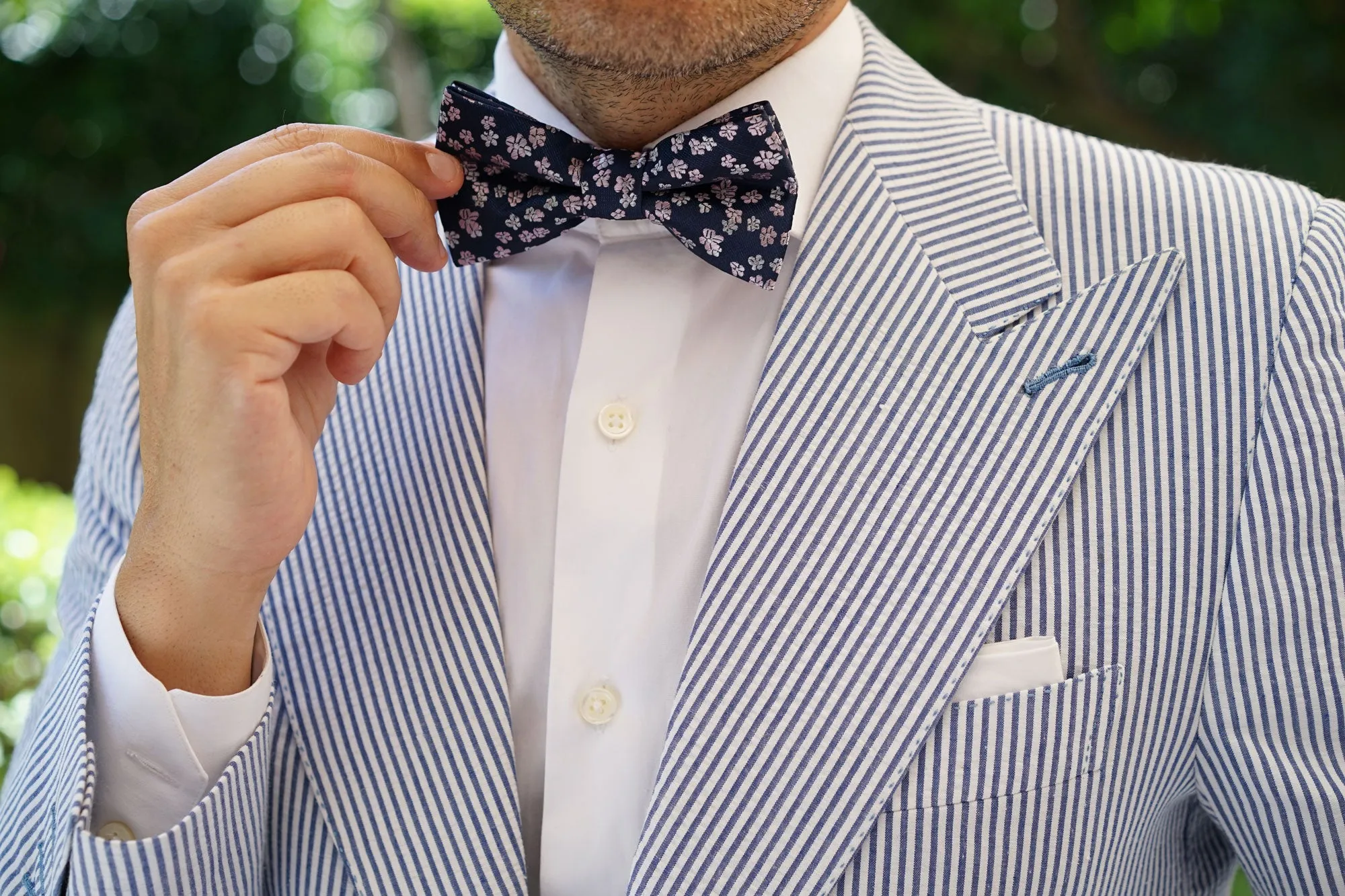 Aster Amellus Lilac Floral Bow Tie