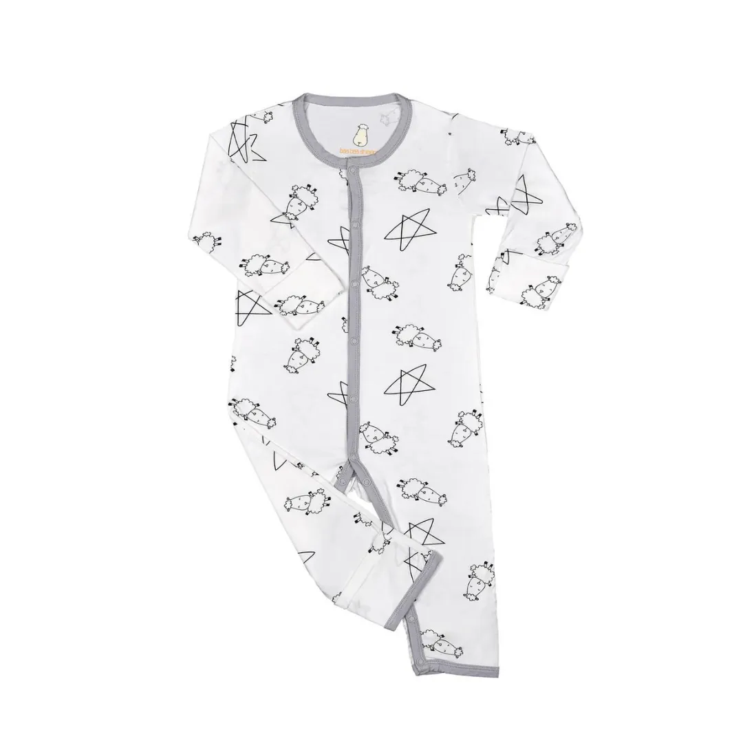 Baa Baa Sheepz Romper Cute Big Star & Sheep White