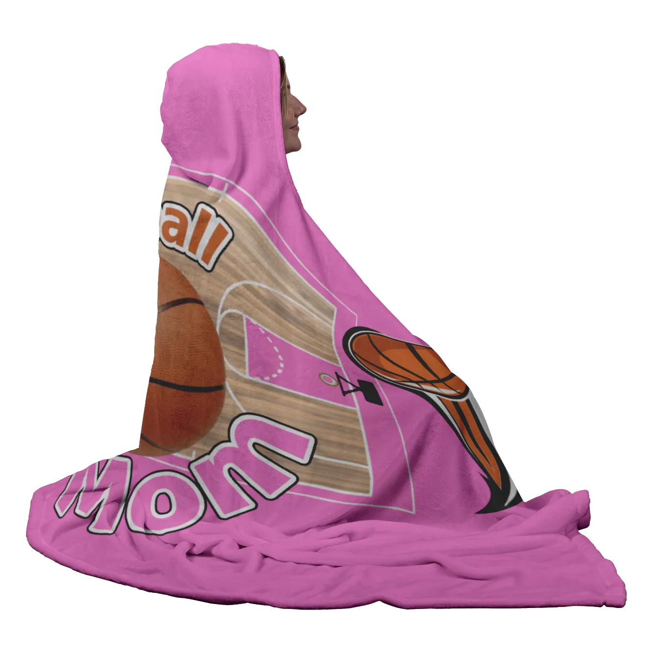 Basketball Mom Hooded Blanket - Pink [Unique, Limited Edition]