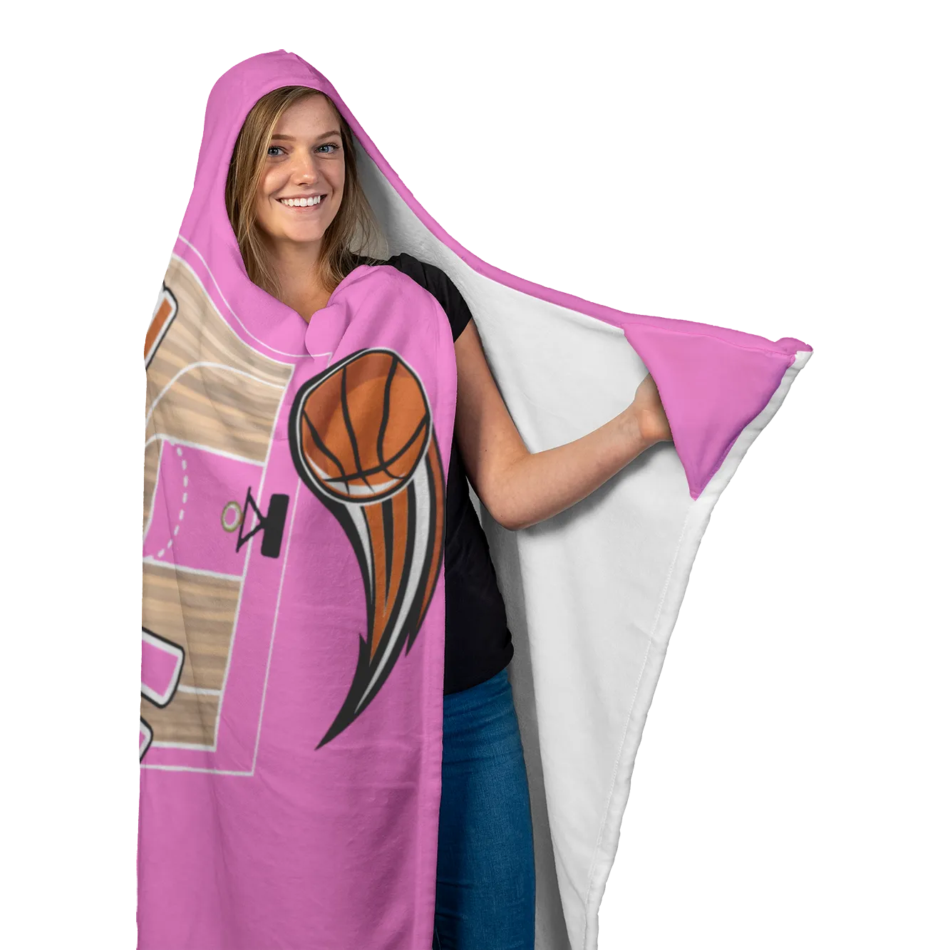 Basketball Mom Hooded Blanket - Pink [Unique, Limited Edition]