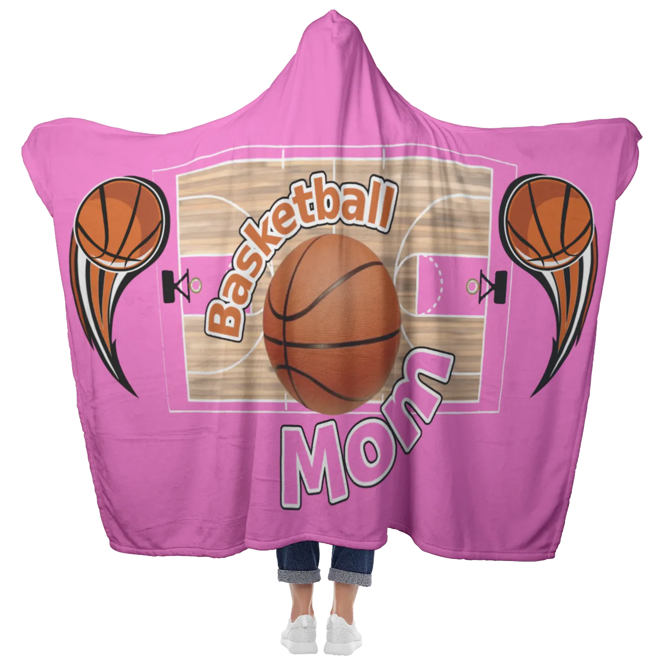 Basketball Mom Hooded Blanket - Pink [Unique, Limited Edition]