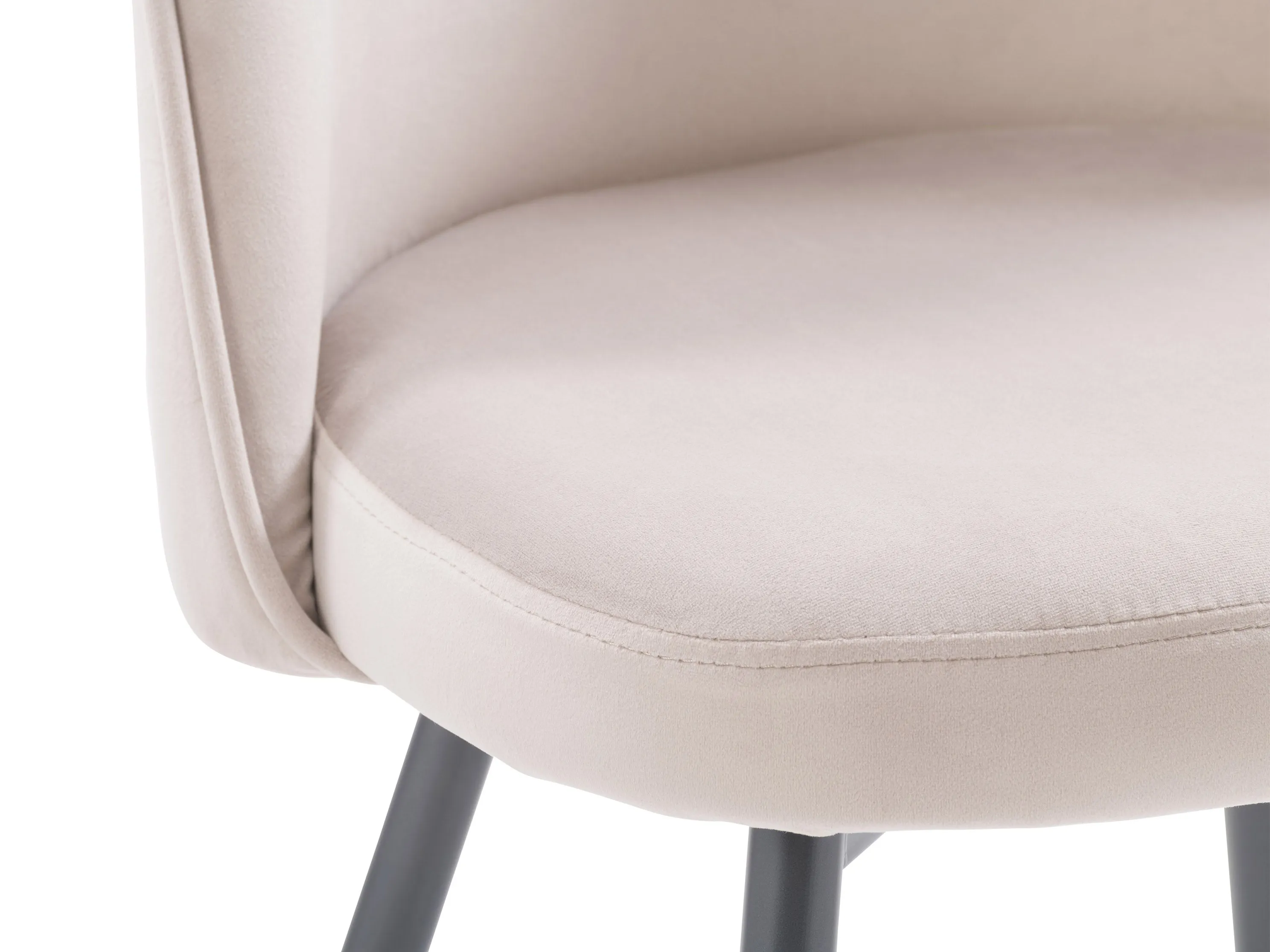 Beige Velvet Side Chair