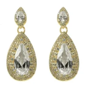 Bridey Pear Chandelier Earrings | 18k Gold | 55mm