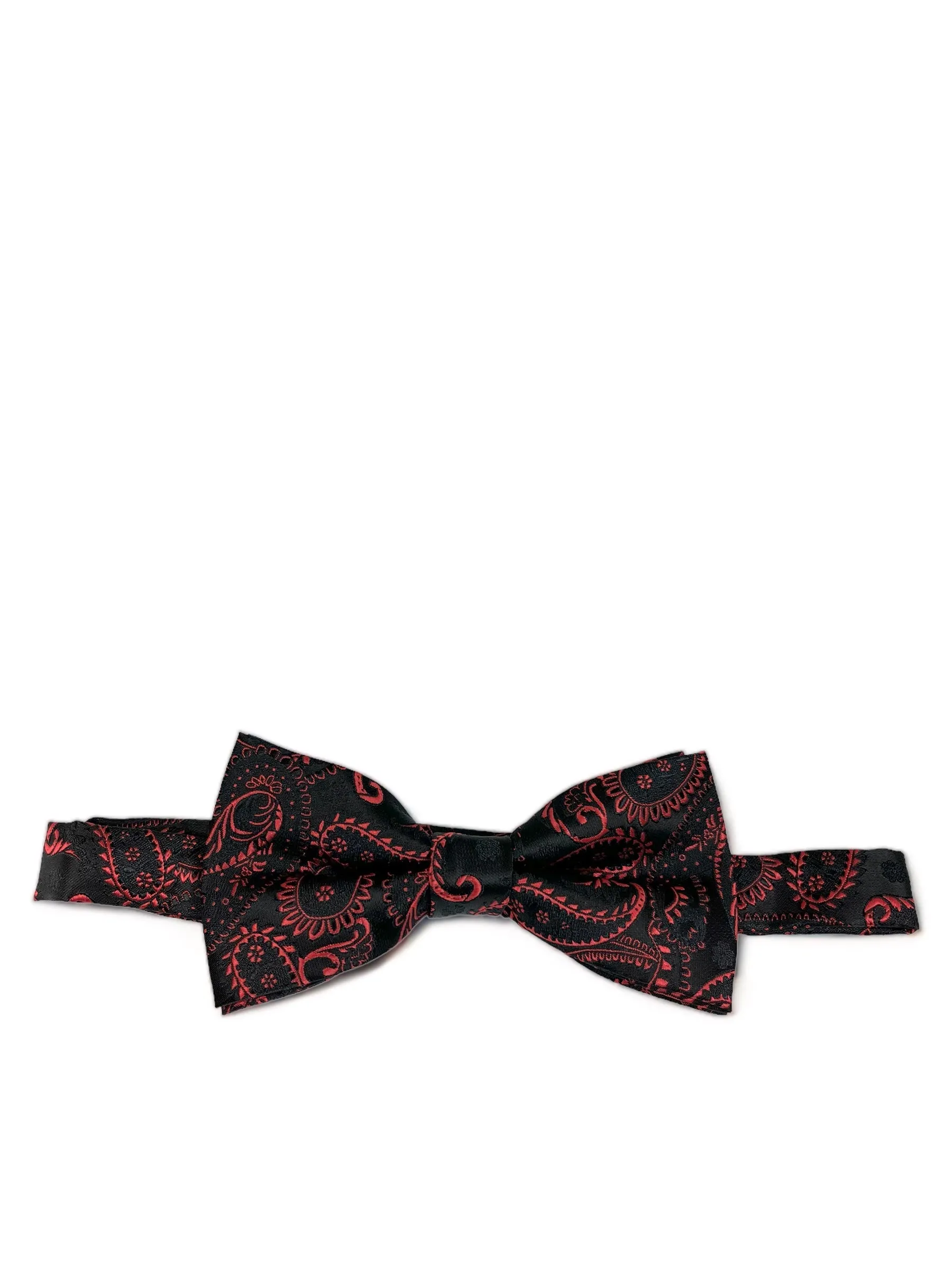 Burgundy Red Fashionable Paisley Bow Tie