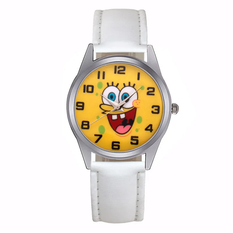 Cartoon Pretty Style Children's Women's Students Girls Boys Quartz Leather Silicone Strap Wrist Watches