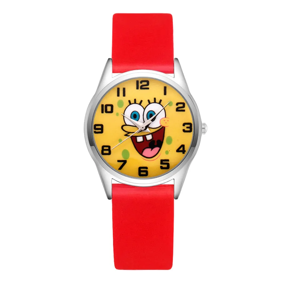 Cartoon Pretty Style Children's Women's Students Girls Boys Quartz Leather Silicone Strap Wrist Watches