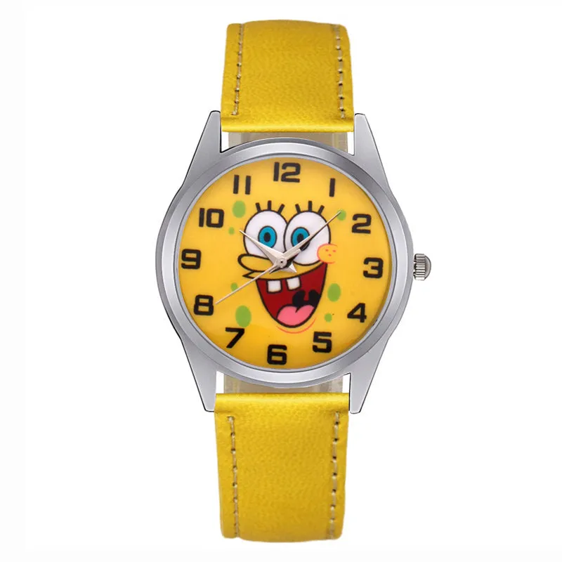 Cartoon Pretty Style Children's Women's Students Girls Boys Quartz Leather Silicone Strap Wrist Watches