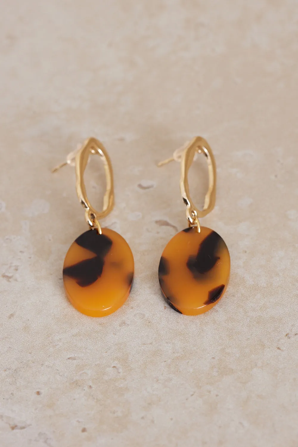 Celeste Drop Earrings - Gold/Tortoise Shell