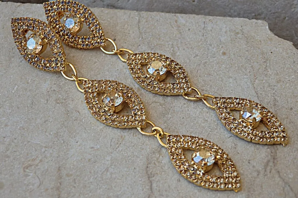 Champagne Long Earrings