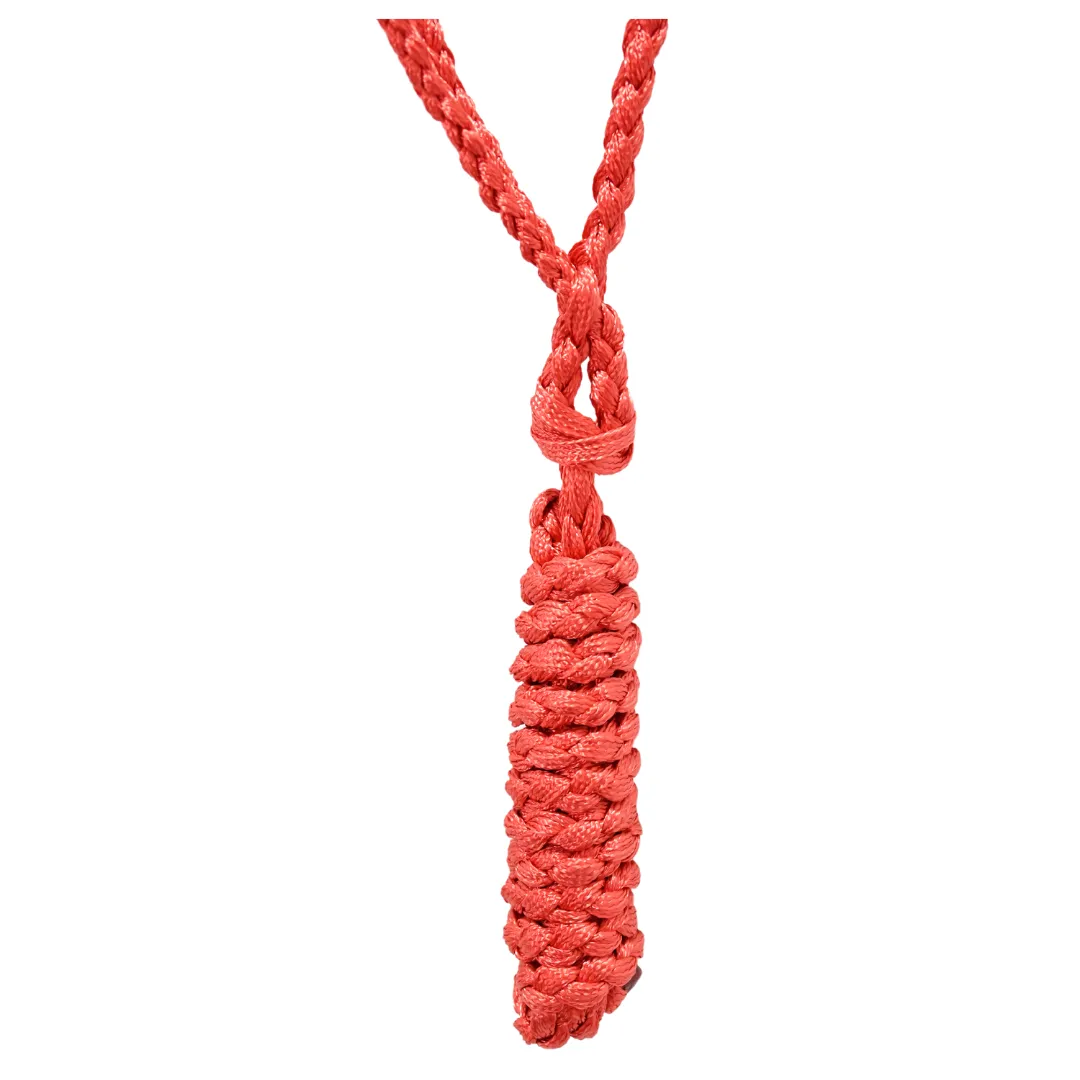 Classic Equine Braided Rope Halter with Lead- Red