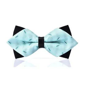 Classy Men Light Blue Pre-Tied Diamond Bow Tie