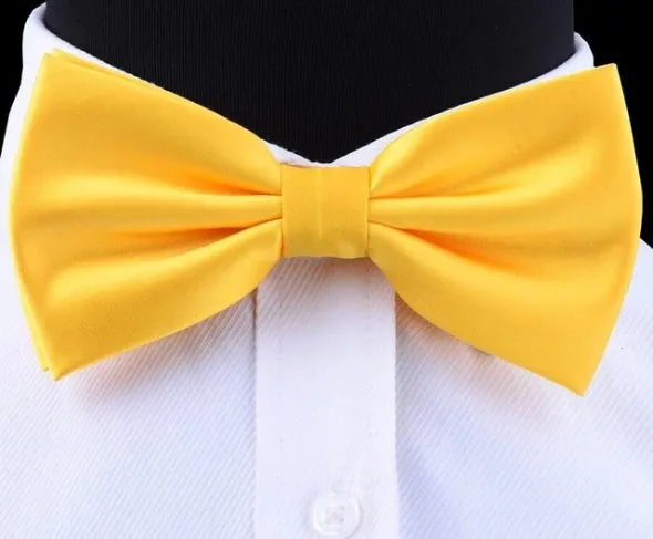 Classy Men Yellow Silk Pre-Tied Bow Tie