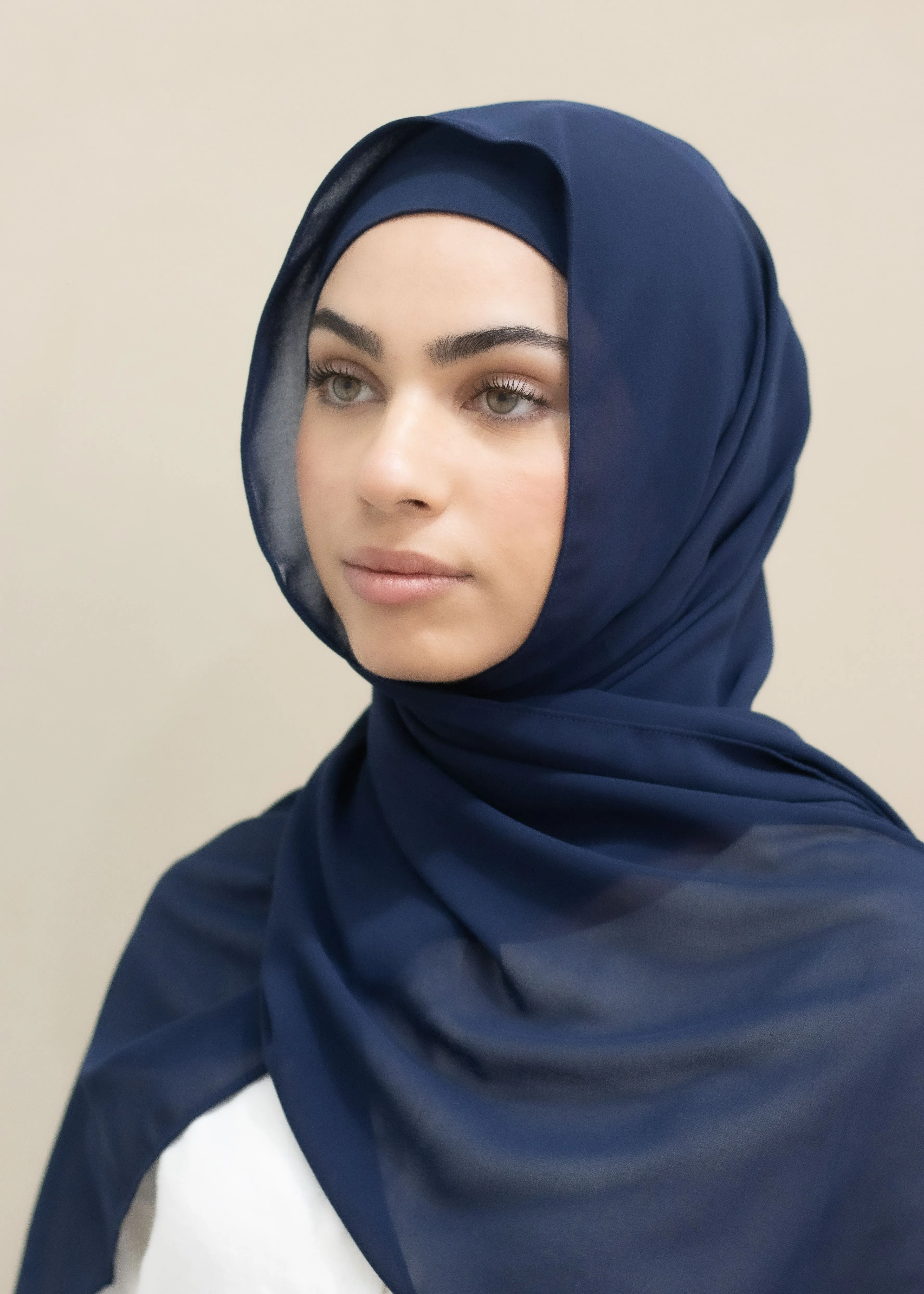 CREPE SCARF- NAVY