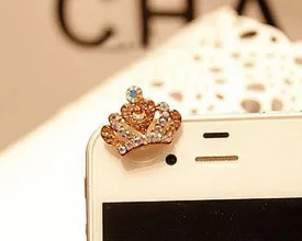 Crown Bling Crystal Headphone Jack Plug - Champagne