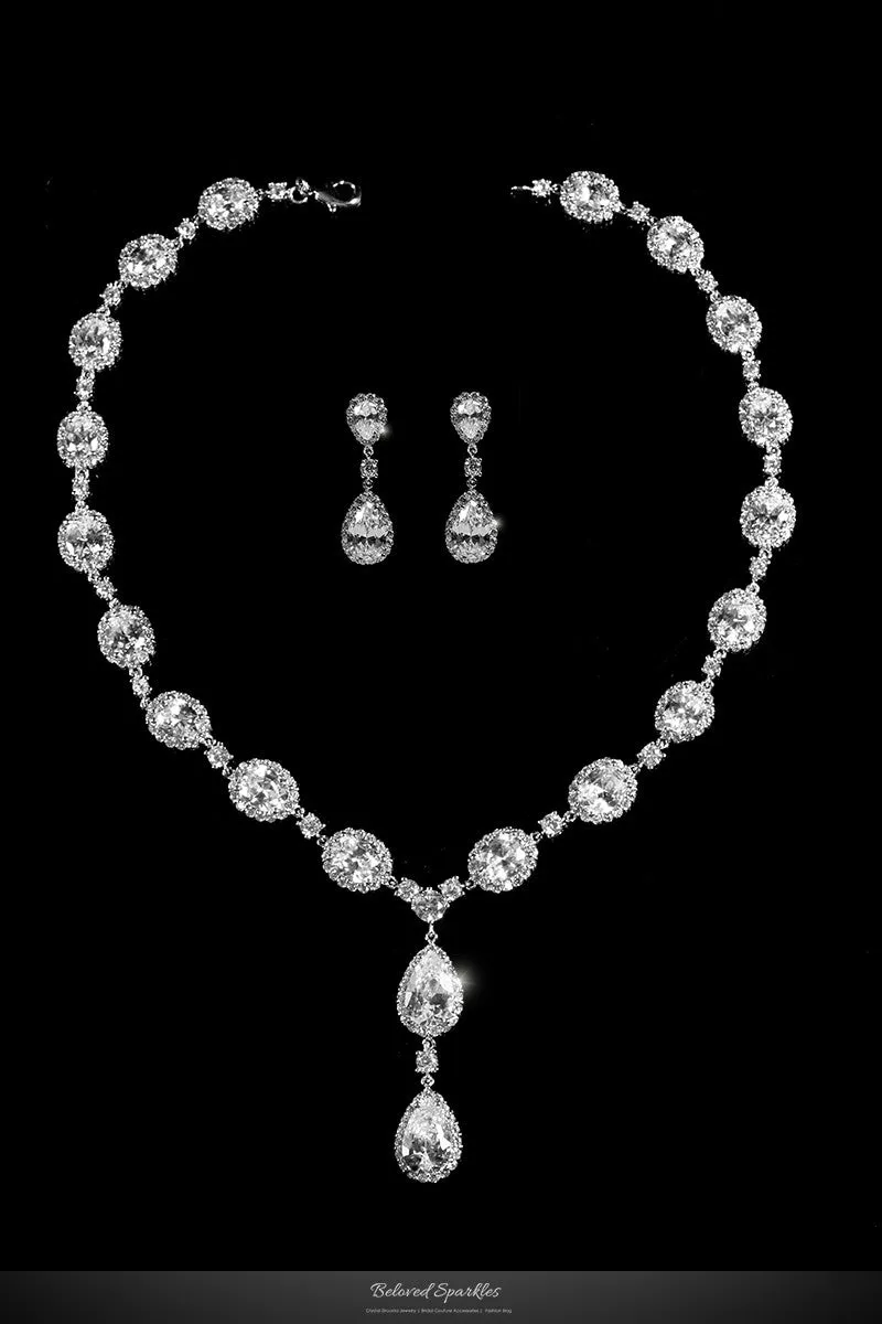 Delores Vintage Dangle Pear Drop Necklace Set | 80ct