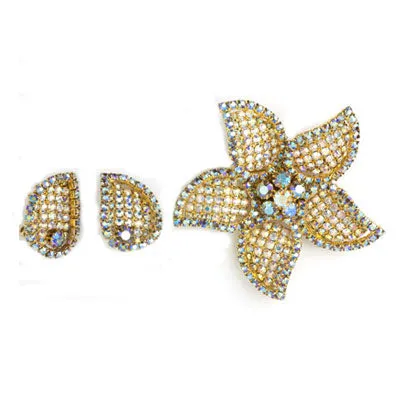 Diamanté & Gold Starfish Brooch by Alice Caviness