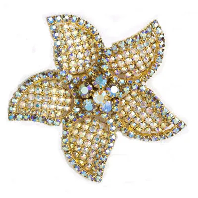 Diamanté & Gold Starfish Brooch by Alice Caviness