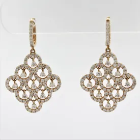 Diamond Dangle Gold Drop Chandelier Earrings