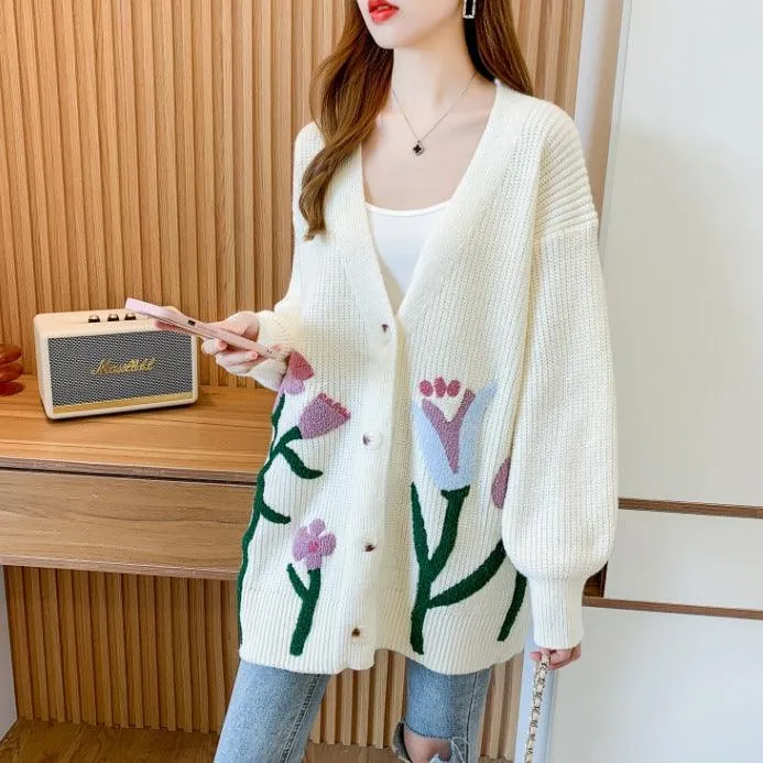 Fashionable Knitted Cardigan Top Women