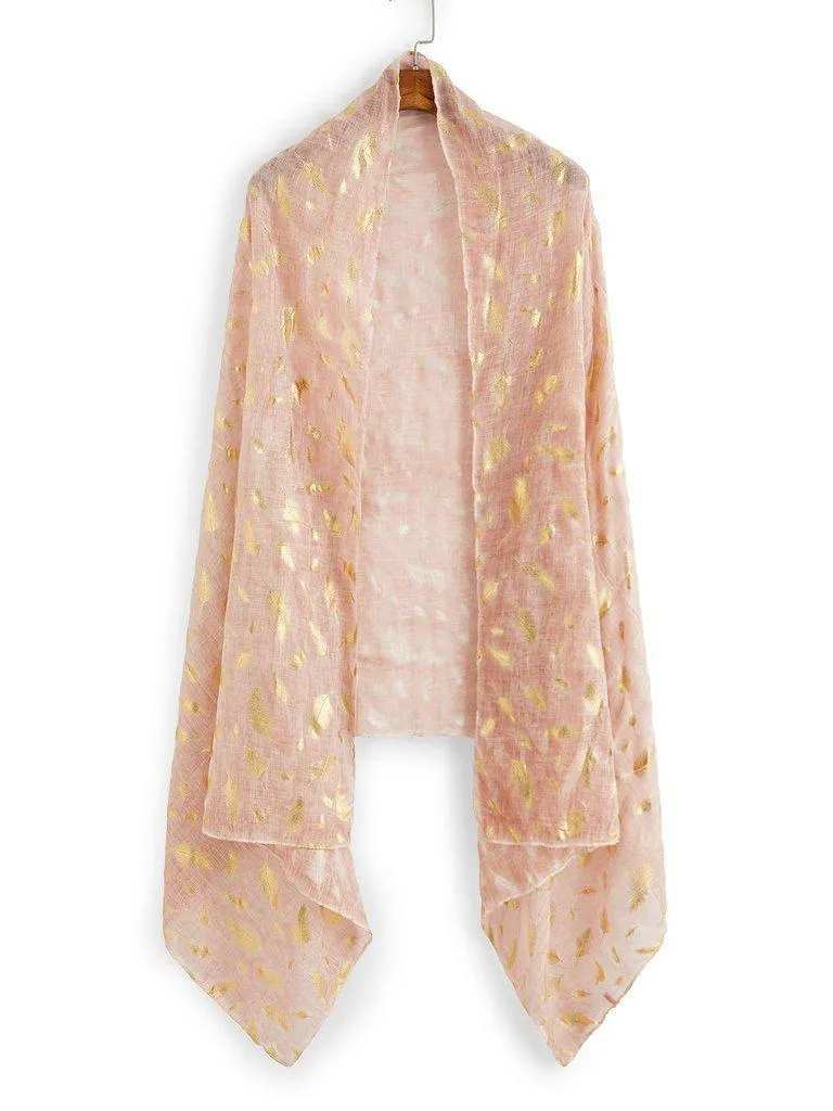 Feather Print Light Weight Scarf