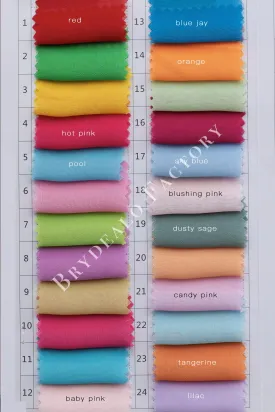 Flowy 100D Chiffon Fabric Color Chart | 160  Colors