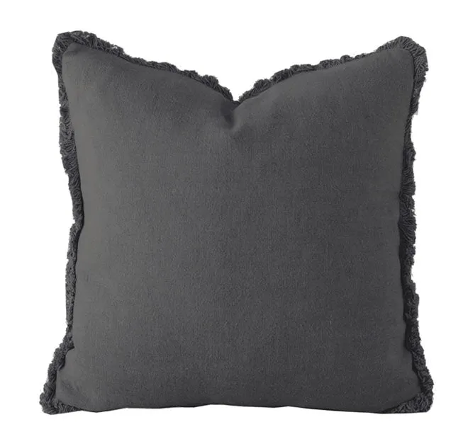 French Linen 50x50cm Filled Cushion Charcoal