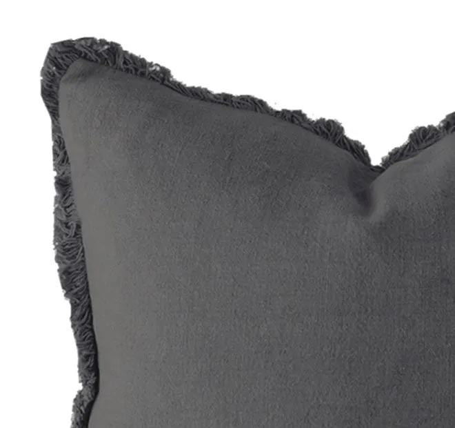 French Linen 50x50cm Filled Cushion Charcoal