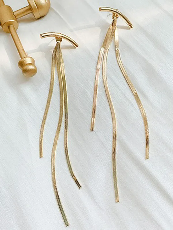 Geometric Tasseled Drop Earrings