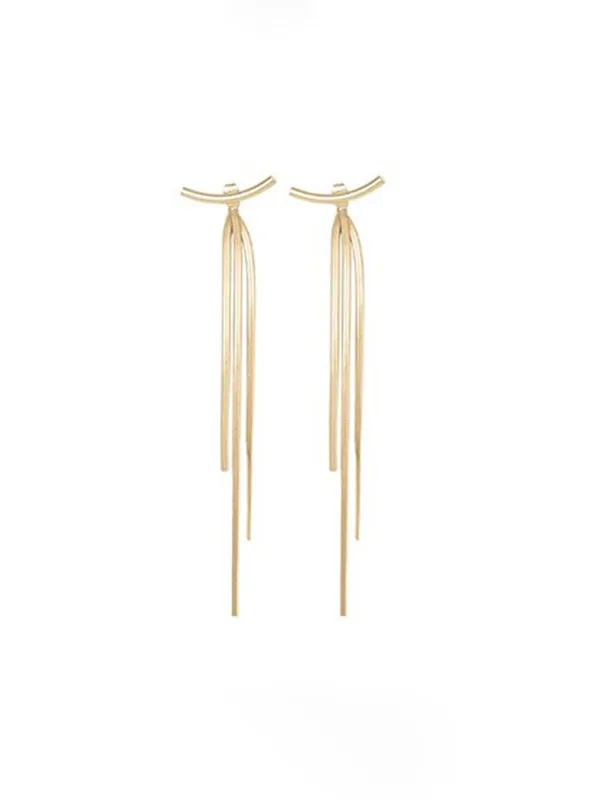 Geometric Tasseled Drop Earrings