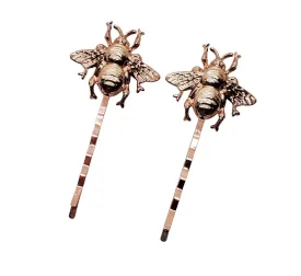 Handmade Rose Gold Bee Bobby Pins