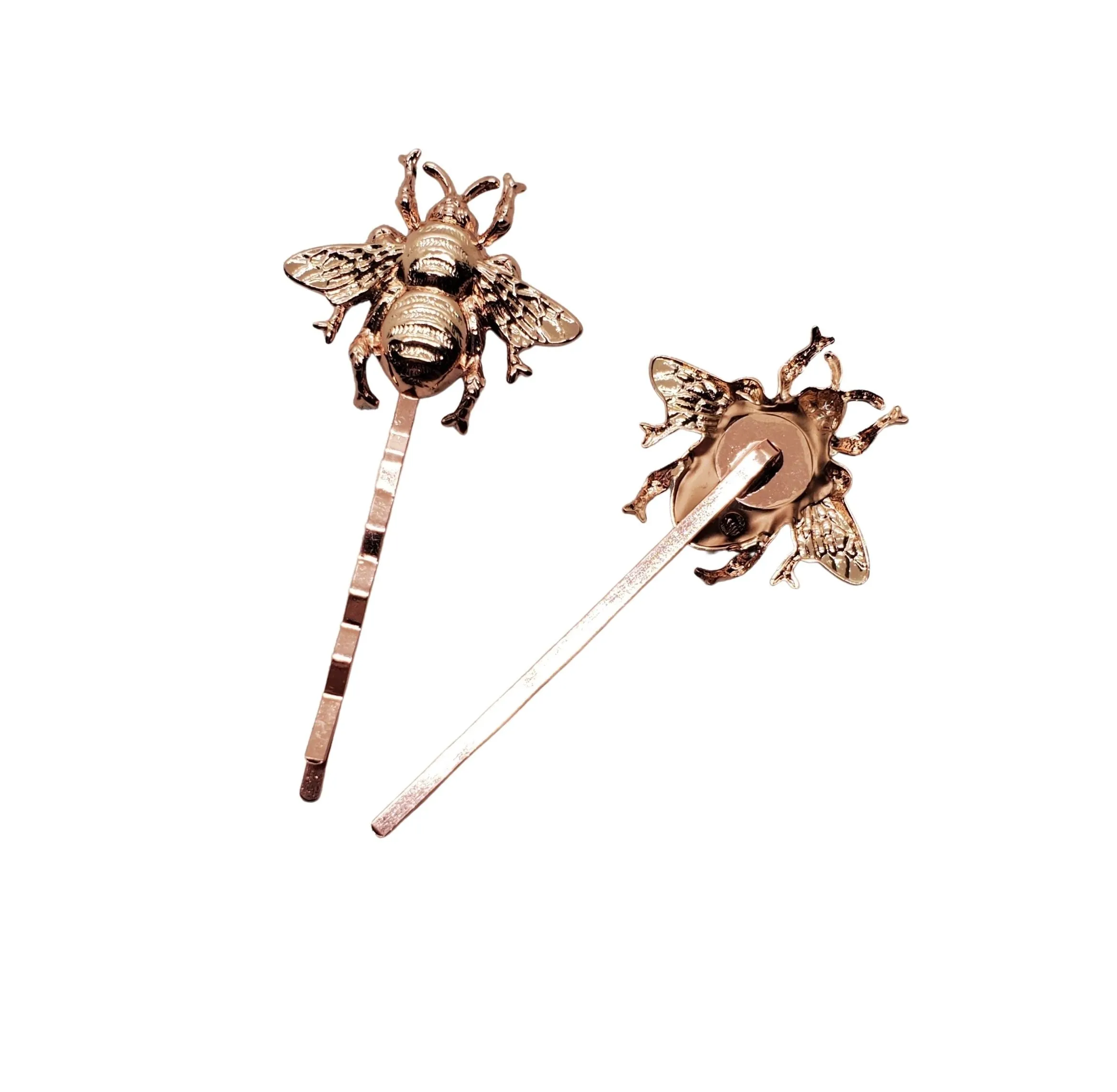 Handmade Rose Gold Bee Bobby Pins