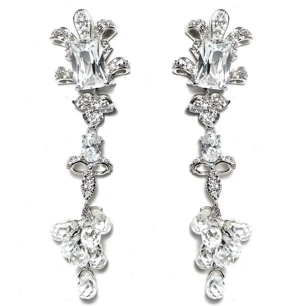 Ismaela CZ Cluster Chandelier Earrings | 76mm