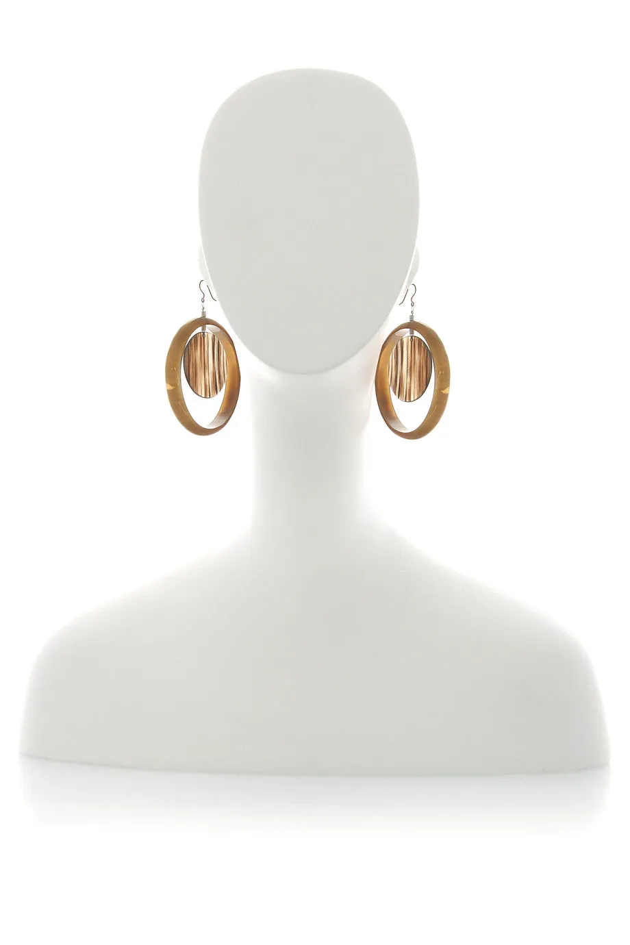 KENNETH JAY LANE CAMEL Tortoise Hoop Earrings