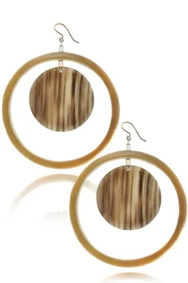 KENNETH JAY LANE CAMEL Tortoise Hoop Earrings