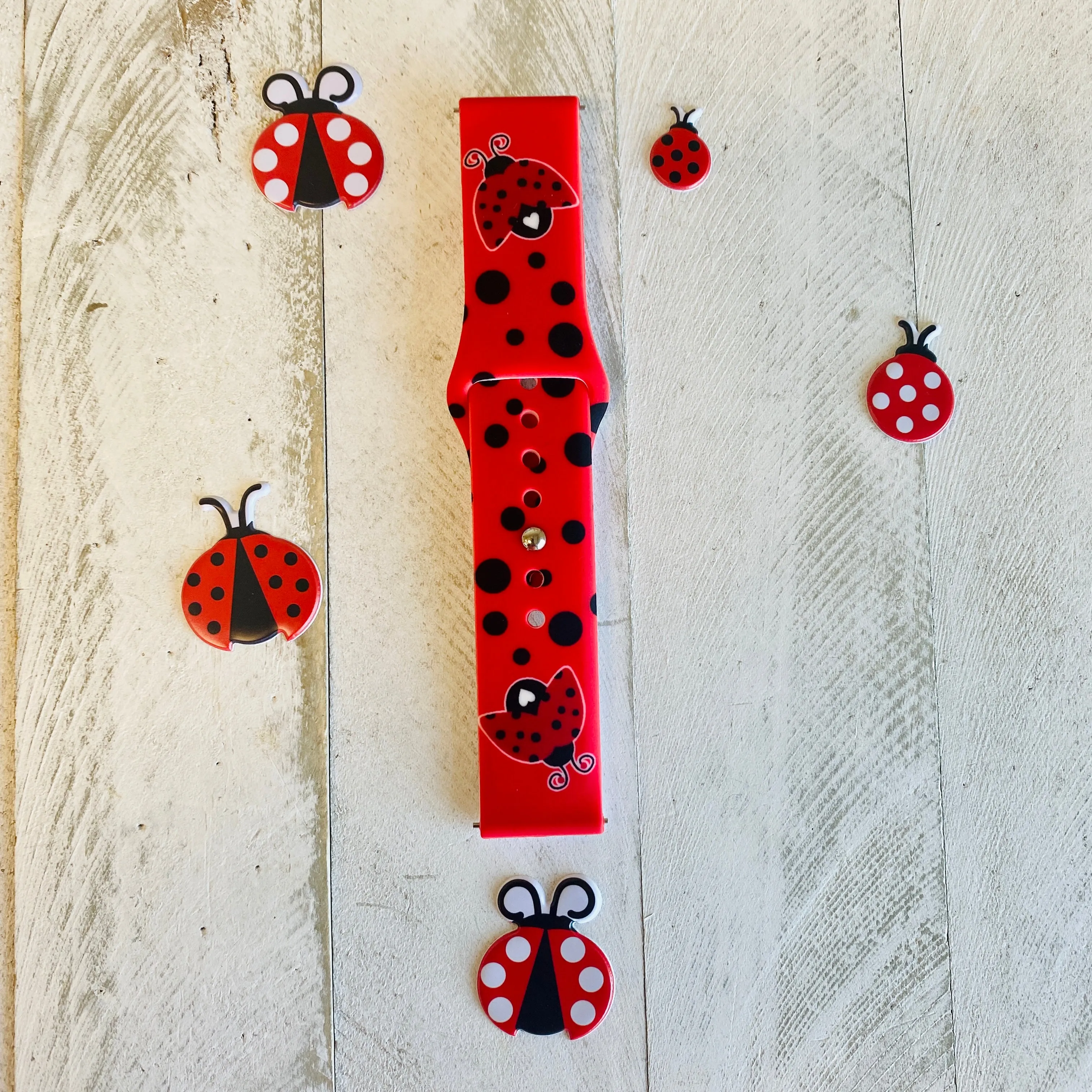 Ladybug Print Silicone Band For Samsung Watch