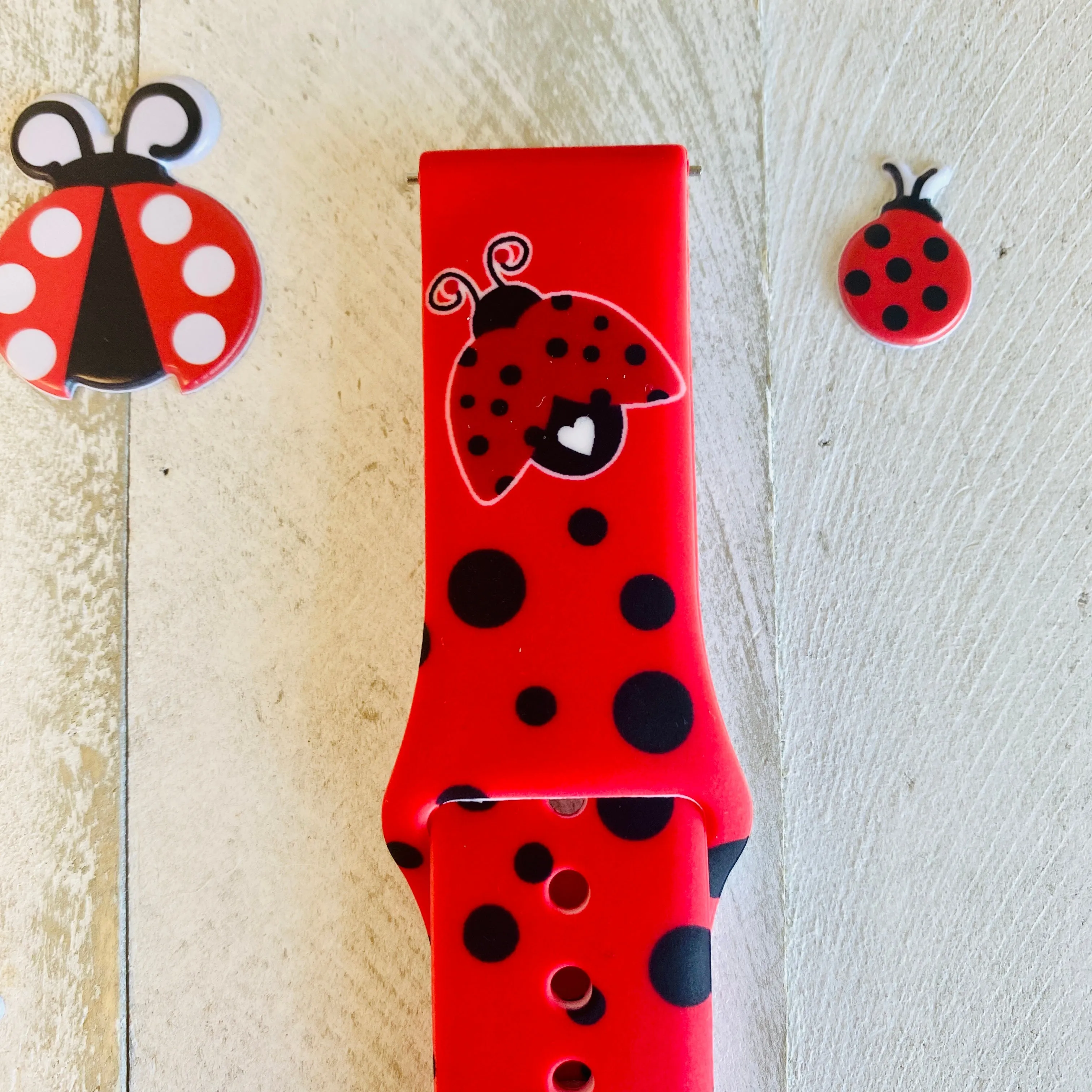 Ladybug Print Silicone Band For Samsung Watch