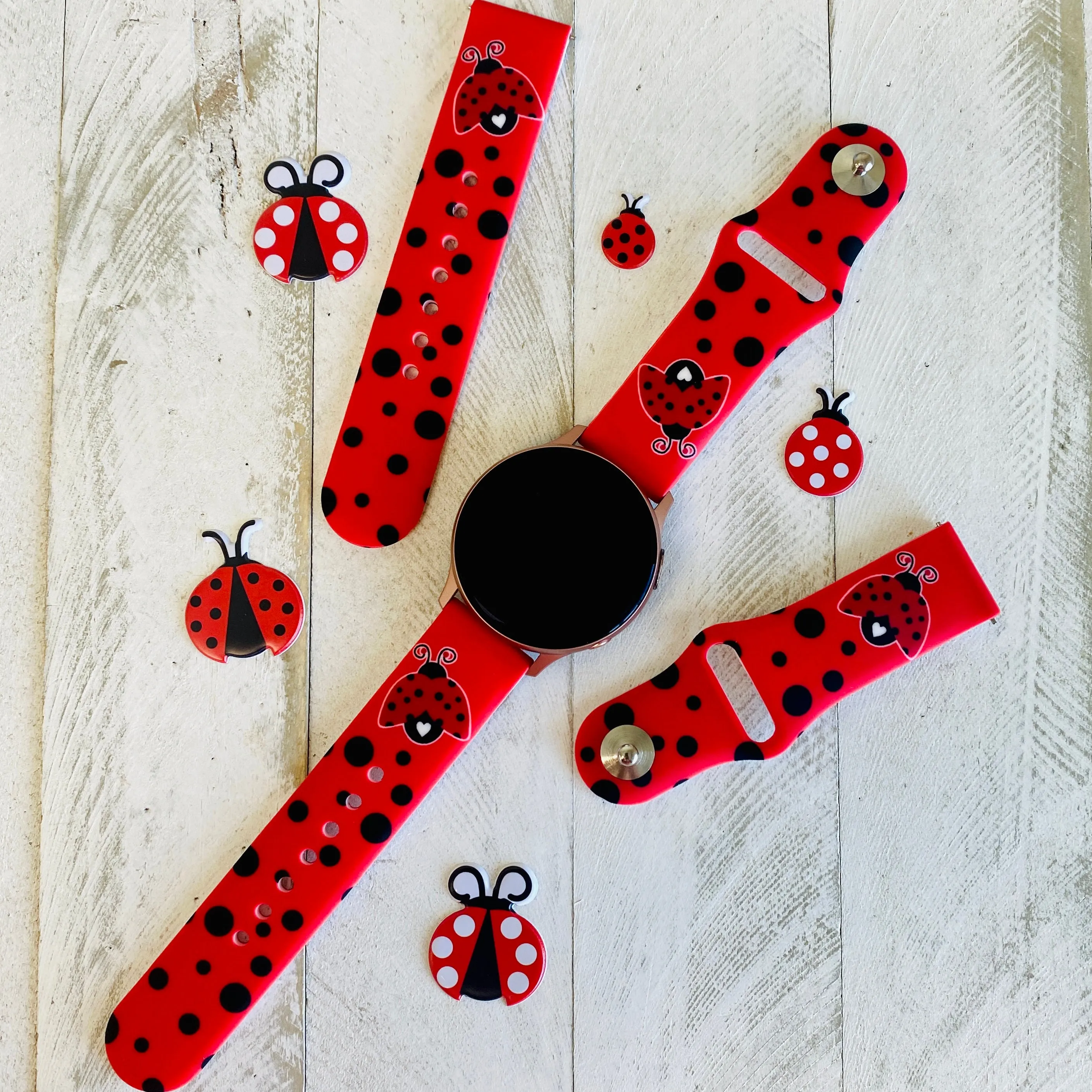 Ladybug Print Silicone Band For Samsung Watch