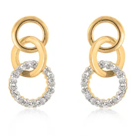 Leola Gold Triplet Circle CZ Earrings | 0.5ct