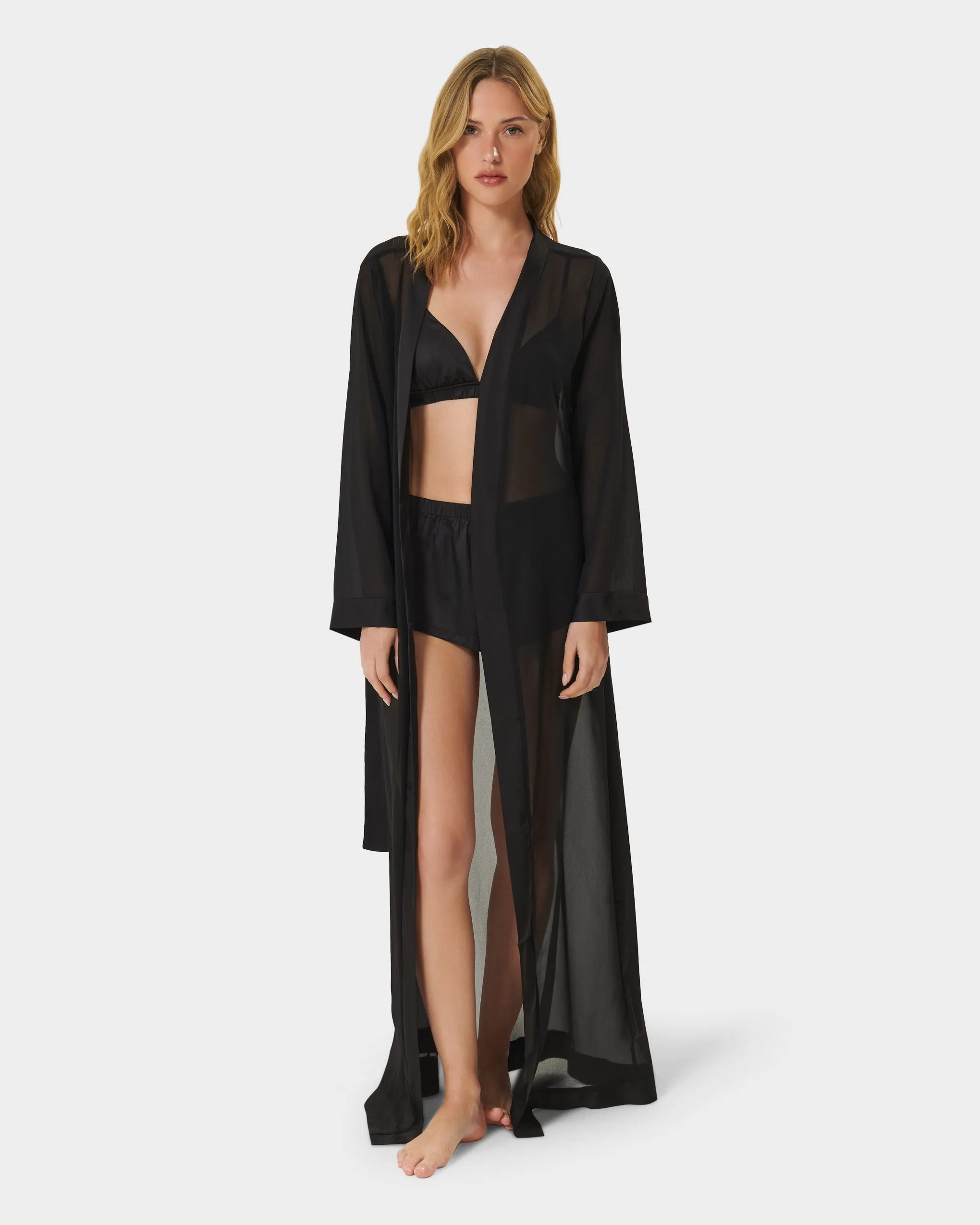 Marcella Long Kimono Black